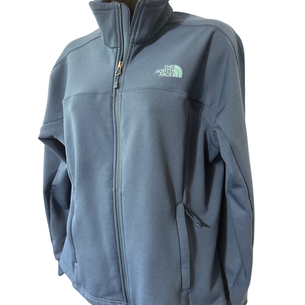 The North Face Womens Jacket Full Zip Blue Medium M‎ Fleece Softshell Coat